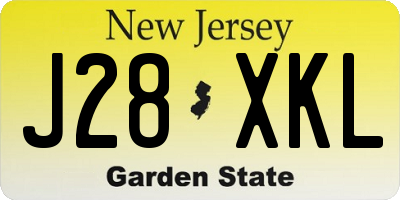 NJ license plate J28XKL