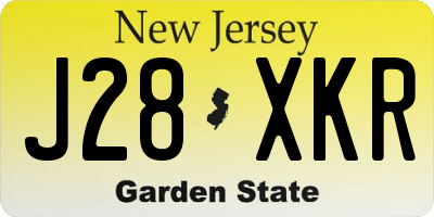 NJ license plate J28XKR