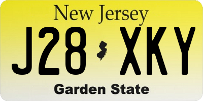 NJ license plate J28XKY