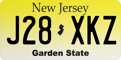 NJ license plate J28XKZ