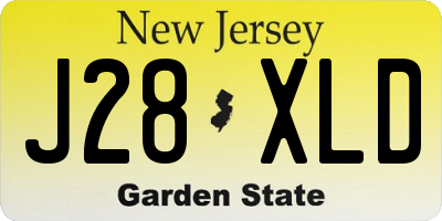 NJ license plate J28XLD