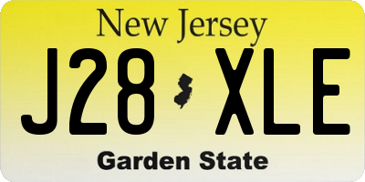 NJ license plate J28XLE