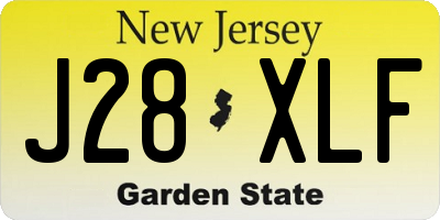 NJ license plate J28XLF