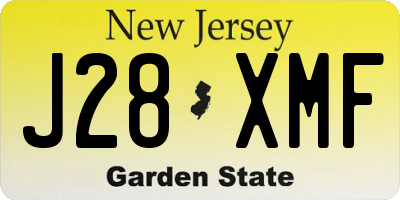 NJ license plate J28XMF