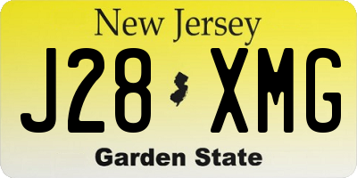 NJ license plate J28XMG