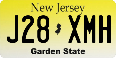 NJ license plate J28XMH