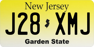 NJ license plate J28XMJ