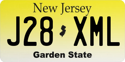 NJ license plate J28XML