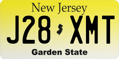 NJ license plate J28XMT