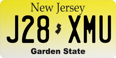 NJ license plate J28XMU