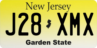 NJ license plate J28XMX