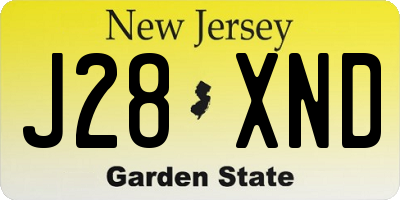 NJ license plate J28XND