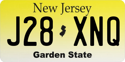 NJ license plate J28XNQ
