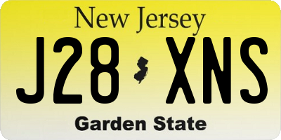 NJ license plate J28XNS