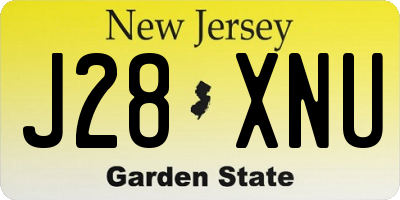 NJ license plate J28XNU