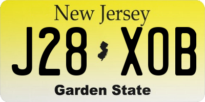 NJ license plate J28XOB
