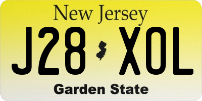 NJ license plate J28XOL