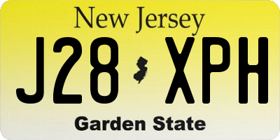 NJ license plate J28XPH