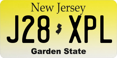 NJ license plate J28XPL