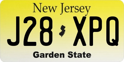 NJ license plate J28XPQ