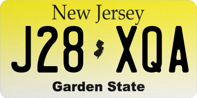 NJ license plate J28XQA
