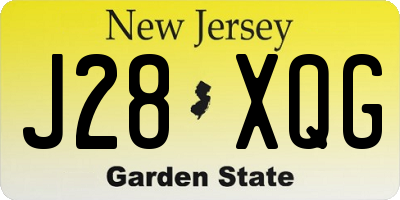 NJ license plate J28XQG