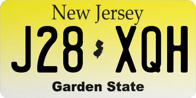 NJ license plate J28XQH