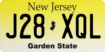 NJ license plate J28XQL