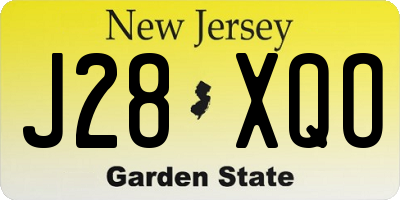 NJ license plate J28XQO