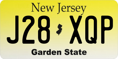 NJ license plate J28XQP