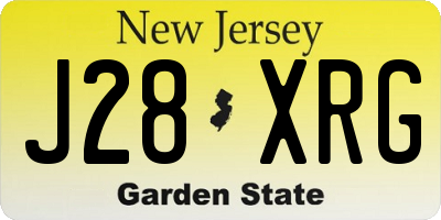 NJ license plate J28XRG