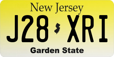 NJ license plate J28XRI