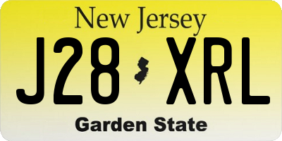 NJ license plate J28XRL
