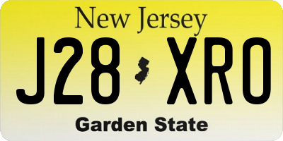 NJ license plate J28XRO
