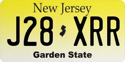NJ license plate J28XRR