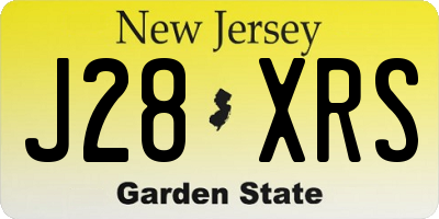 NJ license plate J28XRS