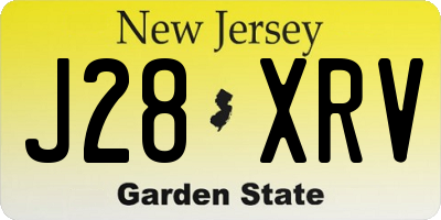 NJ license plate J28XRV