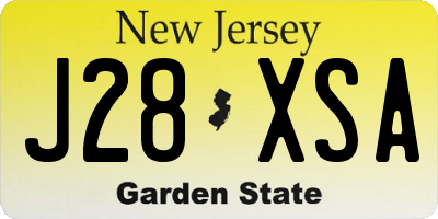 NJ license plate J28XSA