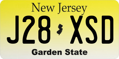 NJ license plate J28XSD