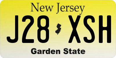 NJ license plate J28XSH