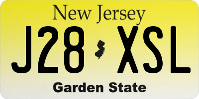 NJ license plate J28XSL