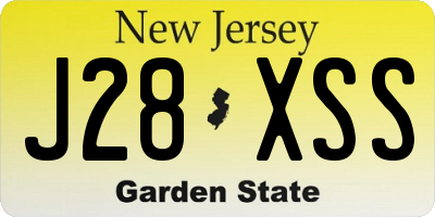 NJ license plate J28XSS