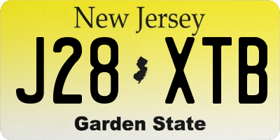 NJ license plate J28XTB