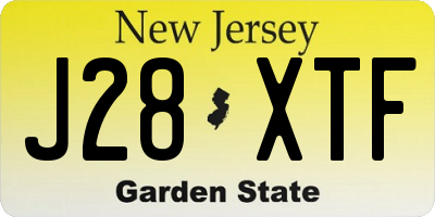 NJ license plate J28XTF