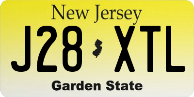 NJ license plate J28XTL