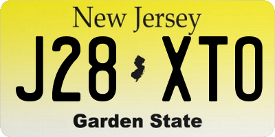 NJ license plate J28XTO