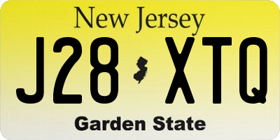 NJ license plate J28XTQ