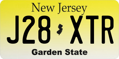 NJ license plate J28XTR