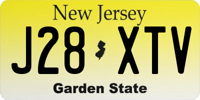NJ license plate J28XTV