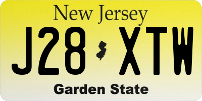 NJ license plate J28XTW